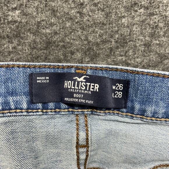 Hollister Jeans Womens 3R‎ 26 (26x28) Blue Denim Bootcut Western Y2K Preppy - Picture 5 of 7